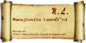 Manojlovits Leonárd névjegykártya
